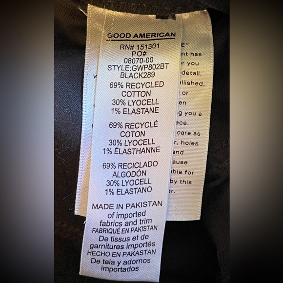 GOOD AMERICAN NWOTs Unworn Black Jeans Sz 2 / 26 - Picture 6 of 11